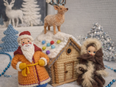 Воспитатели подготовительной группы создали волшебную новогоднюю композицию по мотивам чудесной сказки уральского писателя Павла Бажова «Серебряное копытце»!